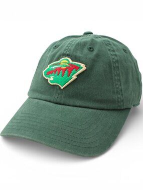 NHL Minnesota Wild Patch Dad Hat Under Brim Art Adjustable Buckle Strap